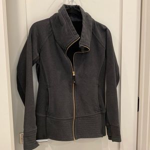 Lululemon Full Zip High Collar Jacket 8 Charcoal Grey.
